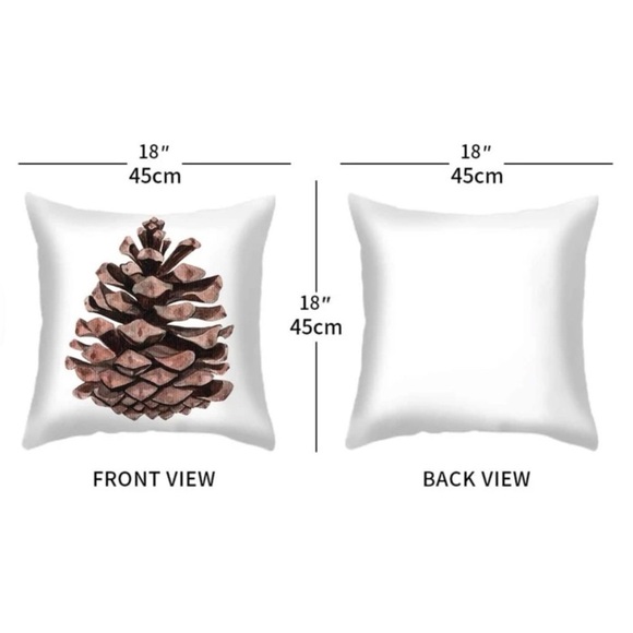 Pillow Cover Pinecone Nature Natural Decorative Zipper Closure Square 18 X 18 in - Picture 4 of 15